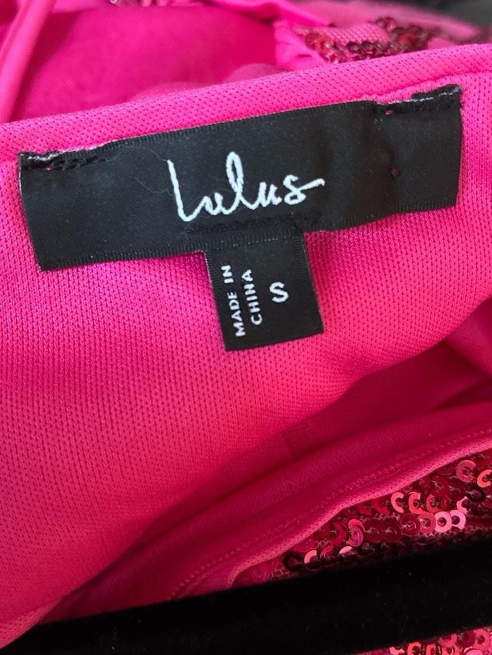 Lulu's Hot Pink Strapless Sequin Column Gown - Picture 4 of 4
